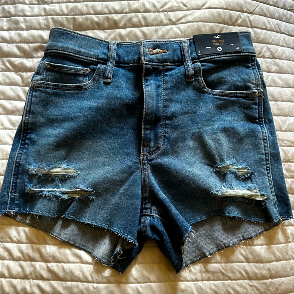 Hollister high rise soft stretch jean shorts